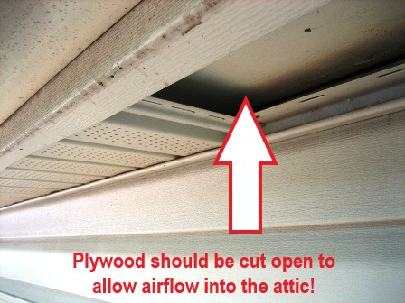 Vinyl Soffit Without Opening For Intake Ventilation Into Attic
