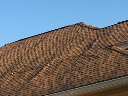 Wind Damaged Roof In Need of Repair
