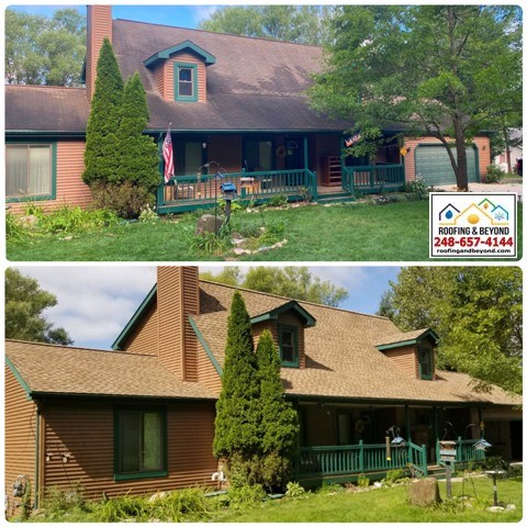 Before and After Roof Replacement in Clarkston, MI 