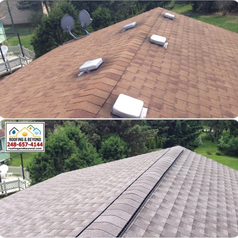 Old Roof in Commerce, MI Can Vents Replaced With New RidgeVent