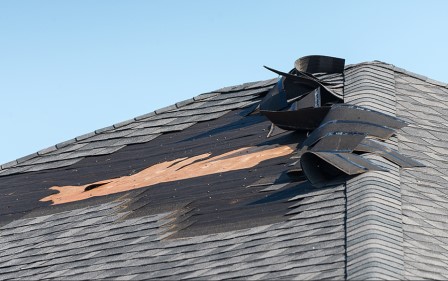 Roof Wind Damage Repair Needed 