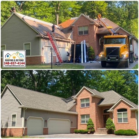 Front View Roof Replaced in Davisburg, MI