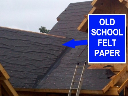 Roof Felt Tar Paper Wet and Wrinkled