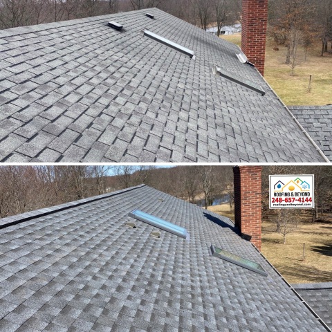 Roof View of New GAF Timberline HDZ Pewter Gray 