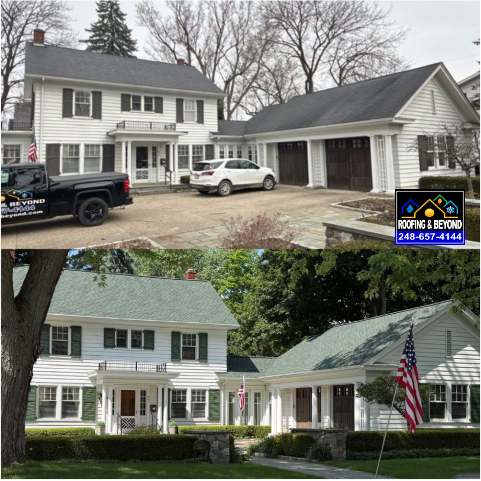 Before and After Photos - Roof Replacement GAF Timberline HDZ Hunter Green in Clarkston, MI Before and After Photos - Roof Replacement GAF Timberline HDZ Hunter Green in Clarkston, MI