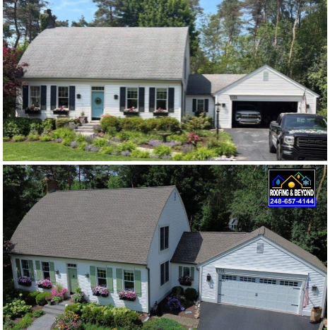 Before and After Photos - Roof Replacement GAF Timberline HDZ Weathered Wood in Clarkston, MI Before and After Photos - Roof Replacement GAF Timberline HDZ Weathered Wood in Clarkston, MI